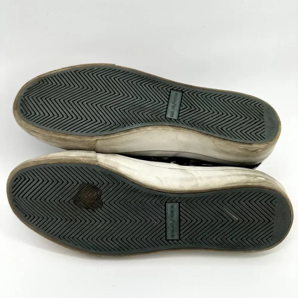 J. Crew Seavees Legend Velvet Sneakers Lace Up Platform Black Leopard 7